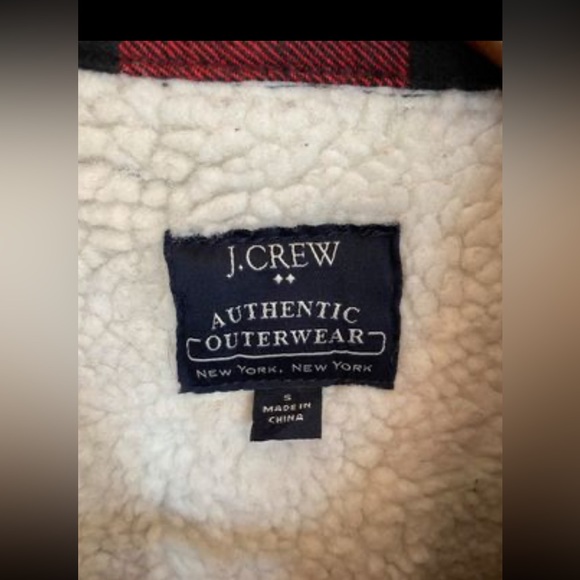 J. Crew Buffalo Check Sherpa Flannel Button Down Shirt Jacket Lumberjack - Picture 6 of 6